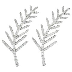 1996 Tiffany & Co. 7.00 Carats Diamond Platinum Foliate Brooch Clips