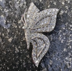 1996 Tiffany & Co. Platinum Diamond Pave Butterfly Pin Brooch 9.7g 1.5"
