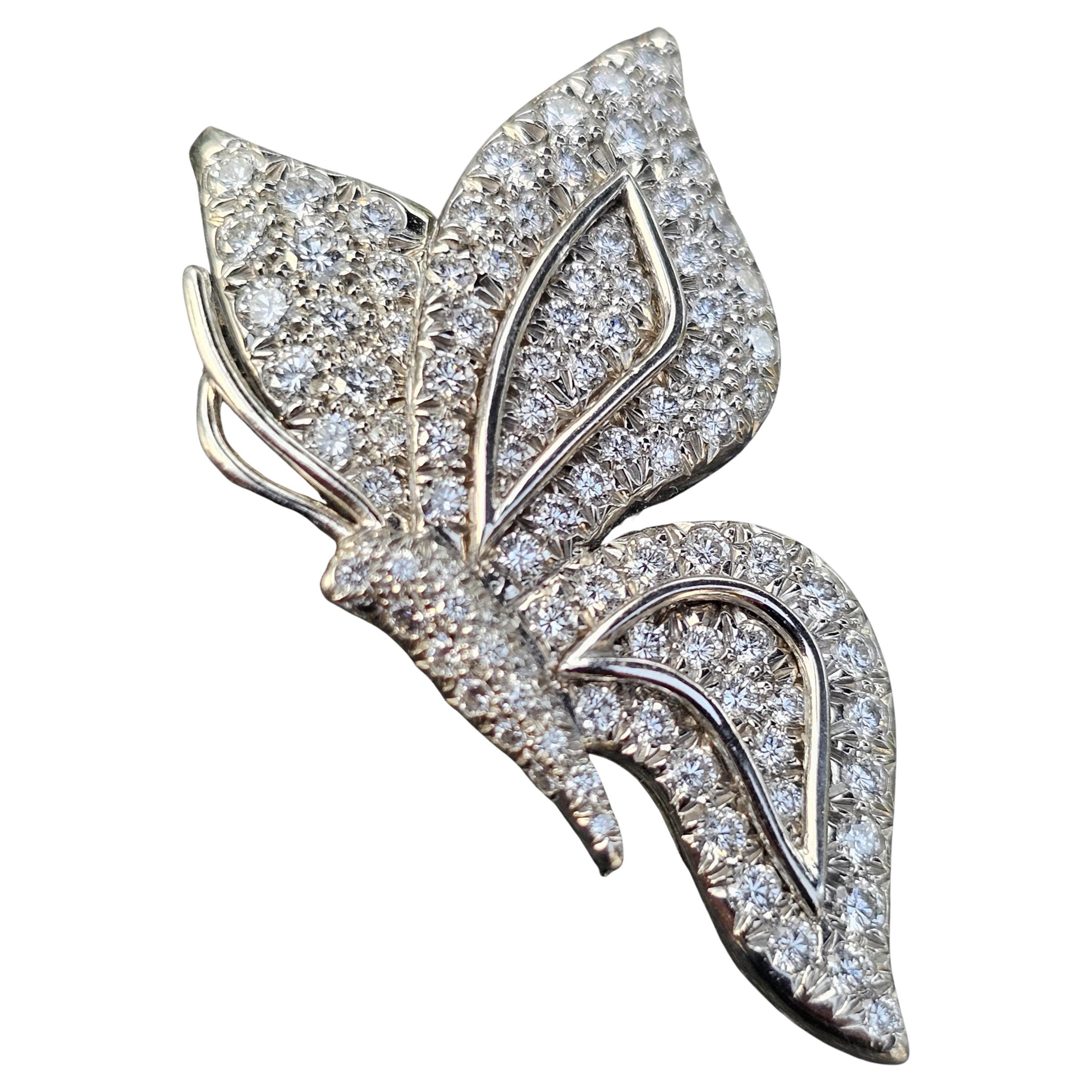1996 Tiffany & Co. Platin Diamant Pave Schmetterling Pin Brosche 9,7g 1,5"