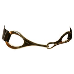 1996 TOM FORD für GUCCI Schwarzer Spazzalato-Ledergürtel mit vergoldeter Schnalle