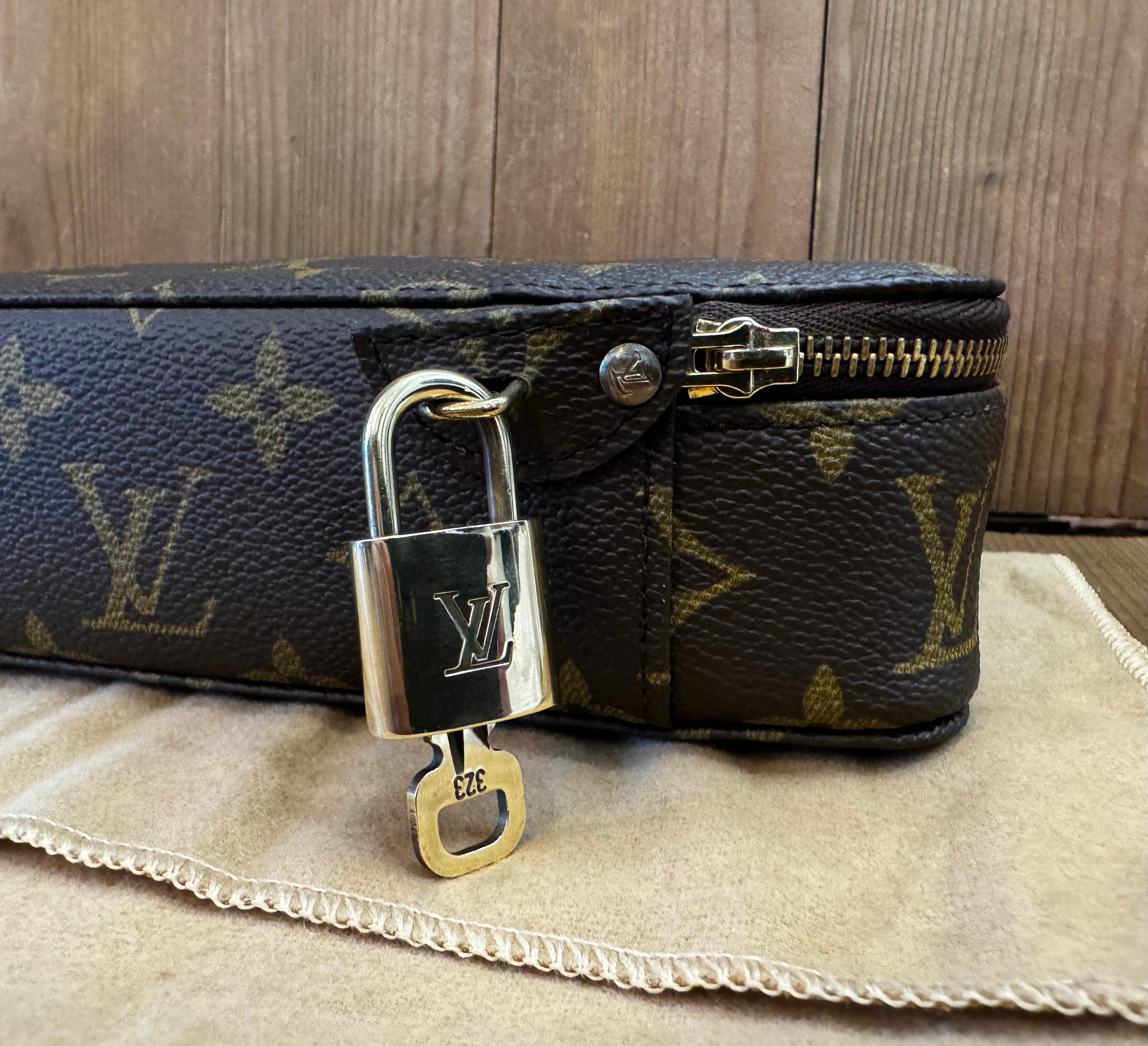 1990s Vintage LOUIS VUITTON Monogram Canvas Jewelry Case 4