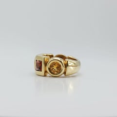 1996 Yellow Gold Citrine, Garnet and Iolite Ring