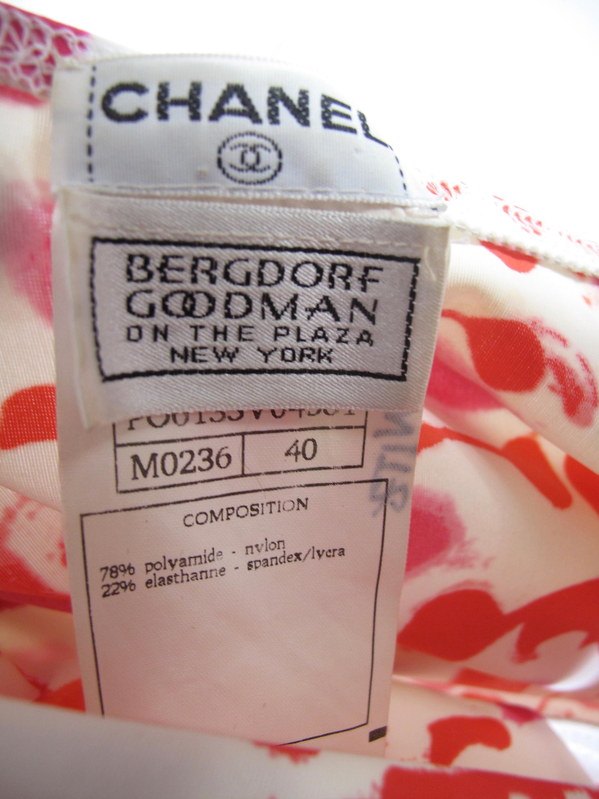 Beige 1996C Chanel Splatter Print Keyhole Mini Dress