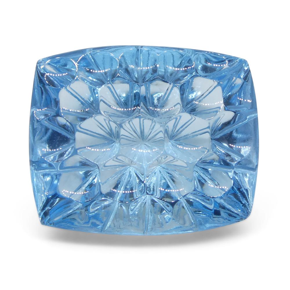 19.96ct Cushion Carving Blue Topaz Fantasy/Fancy Cut In New Condition For Sale In Toronto, Ontario