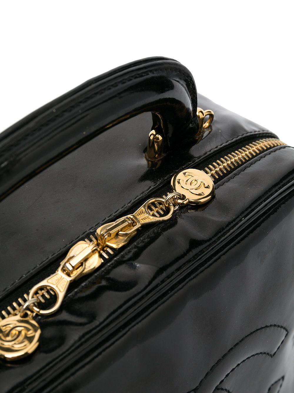 Women's 1996s Chanel Black Patent Timeless Vanity Bag