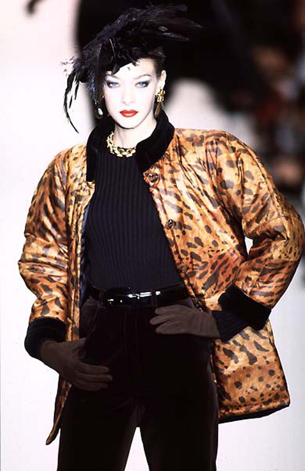 1996s Yves Saint Laurent Catwalk Animal Print Silk Coat 2