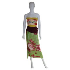 1996ss Jean Paul Gaultier CYBERBABA X-RAY SKULL MESH WRAP DRESS