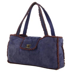 Vintage 1997-1999 Chanel Purple Suede Handbag 