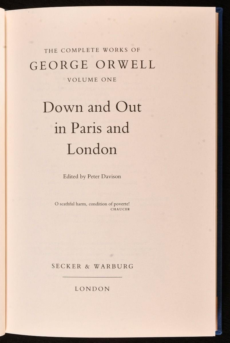 1997-98 The Complete Works of George Orwell In Good Condition For Sale In Bath, GB