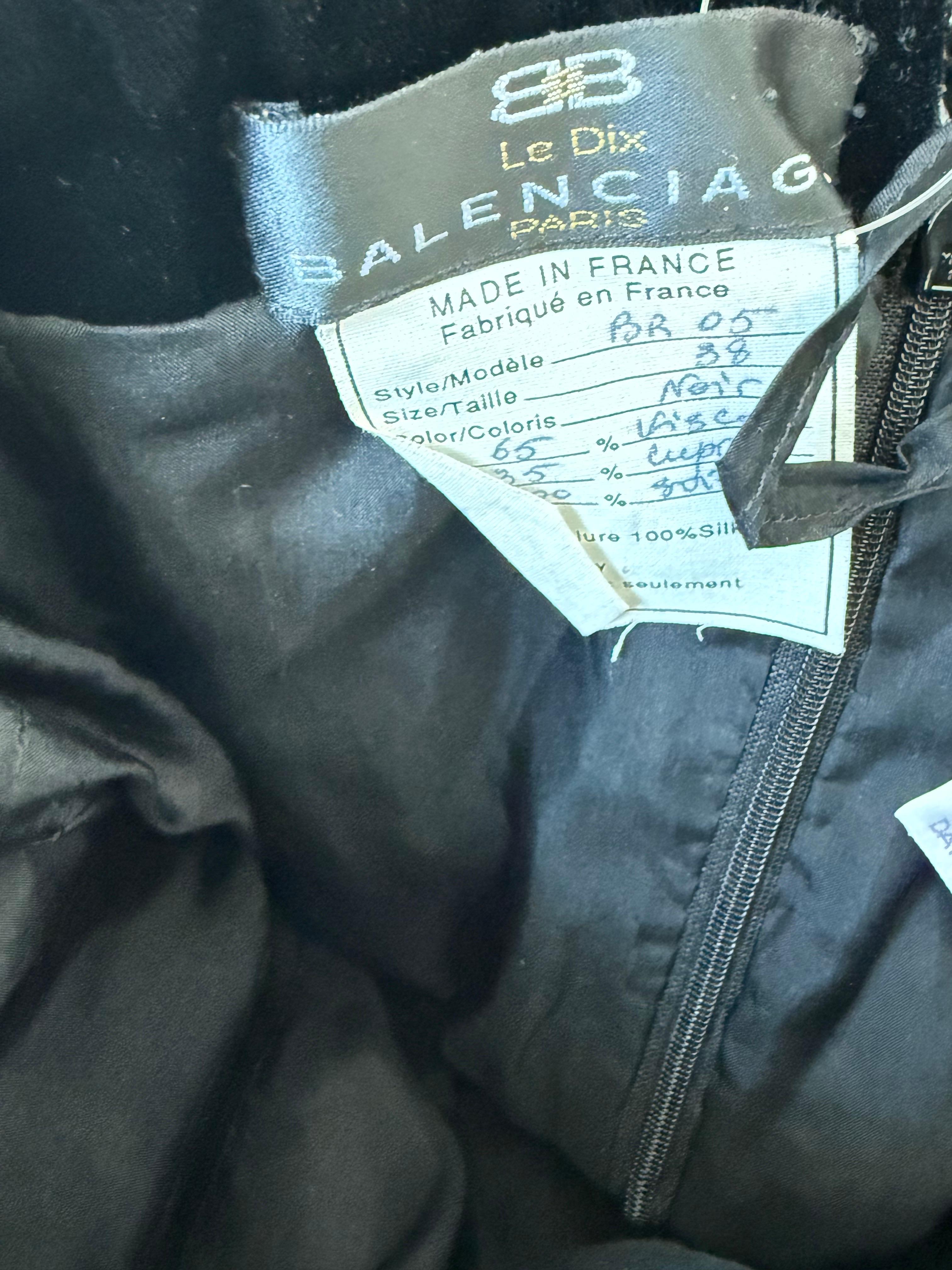 1997 Balenciaga Sz 0 Black Slip Dress Vintage Thimister Final Runway Collection Negro en venta