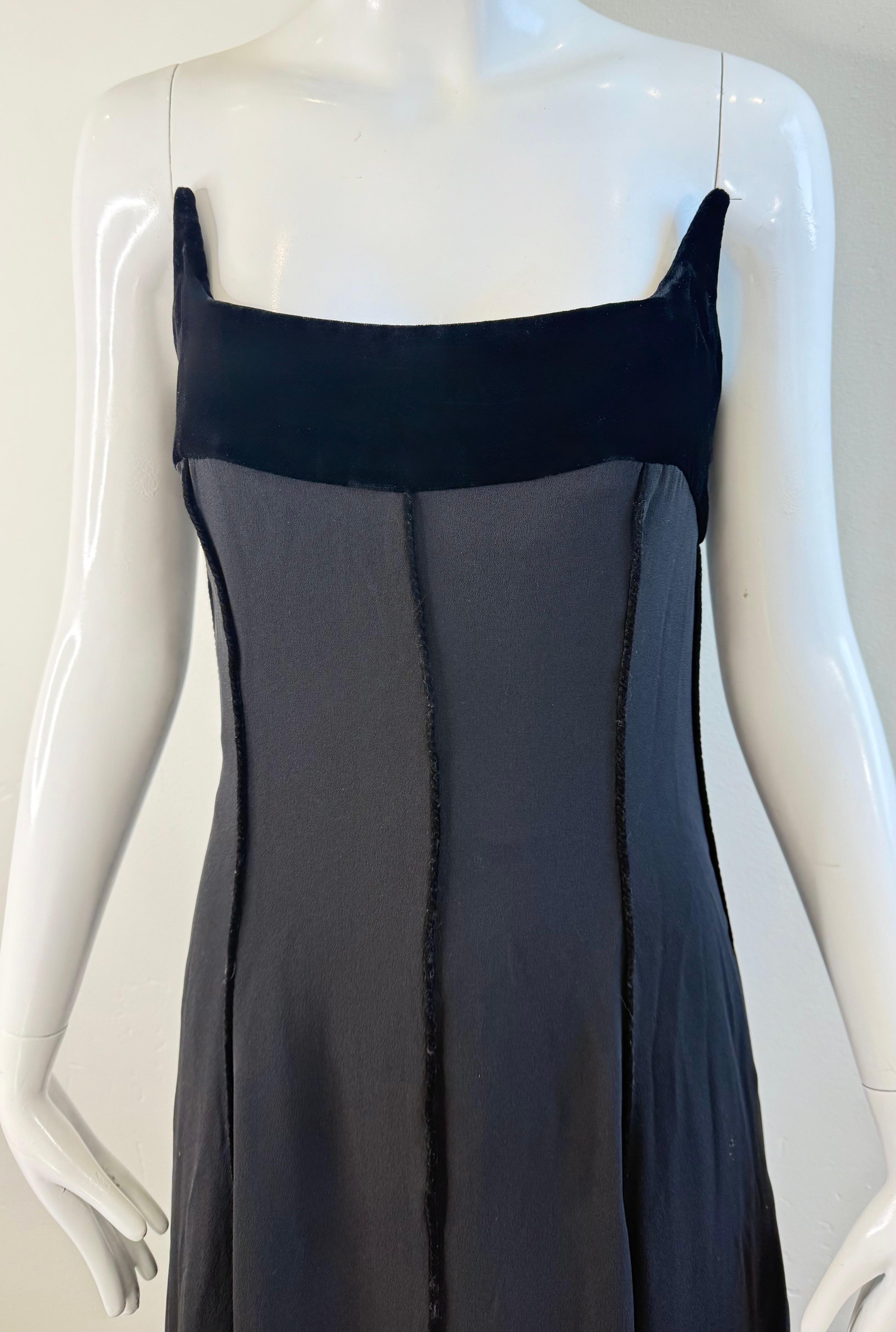 1997 Balenciaga Sz 0 Black Slip Dress Vintage Thimister Final Runway Collection en venta 1