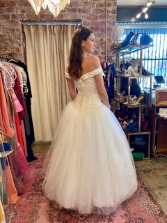 1997 Bob Evans from Neiman Marcus Silk Off the Shoulder Gown with Tulle Skirt