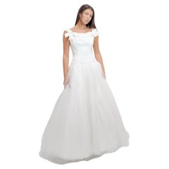 1997 Bob Evans Neiman Marcus Abito con fiocco in seta e gonna in tulle