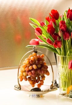 Georg Jensen Silversmithy 1997 Danish Silver Grape Stand by Harald Nielsen