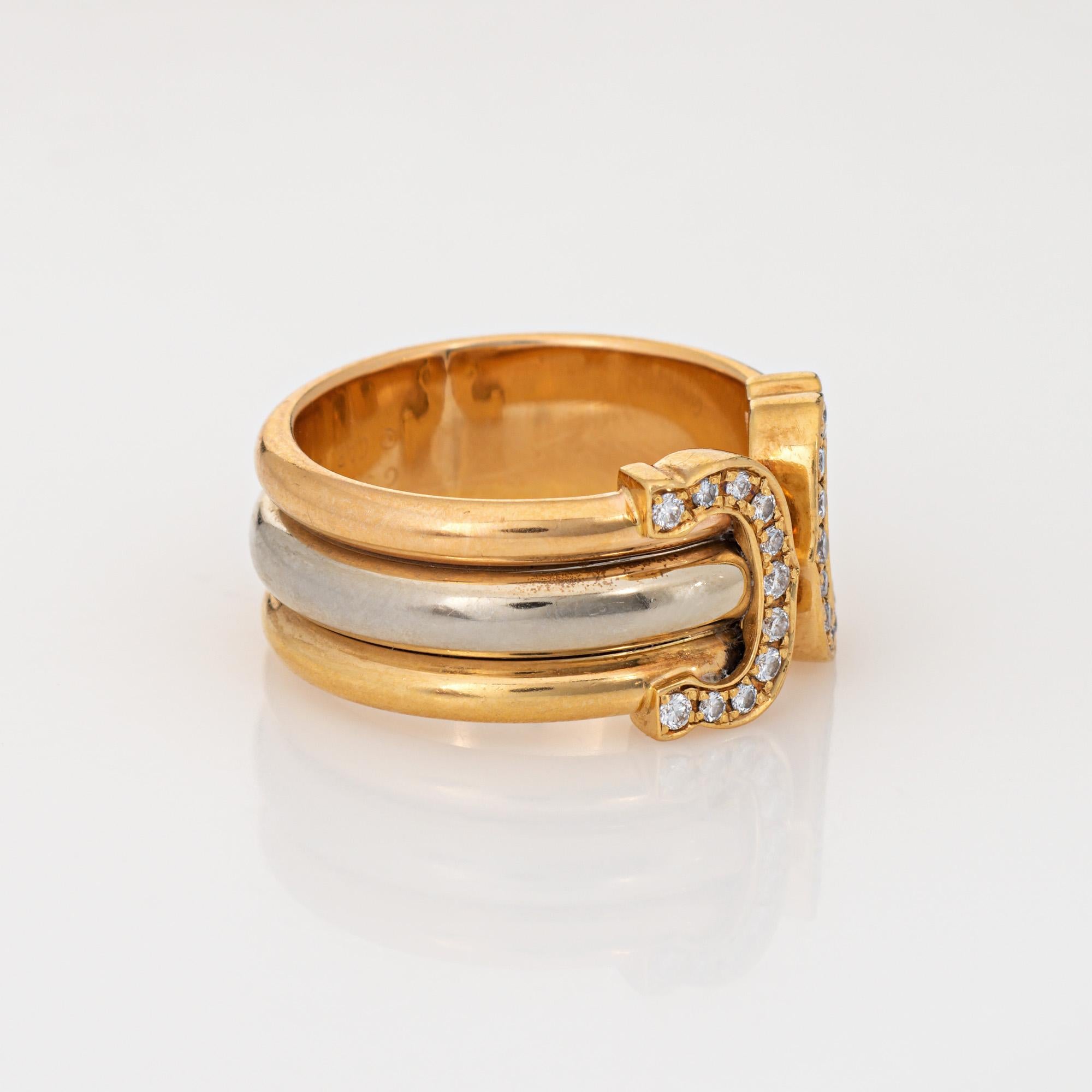 Moderno 1997 C.C. di Cartier Anello di diamanti 54 Sz 6.75 Fascia d'oro 18k Firmato Gioielli in vendita