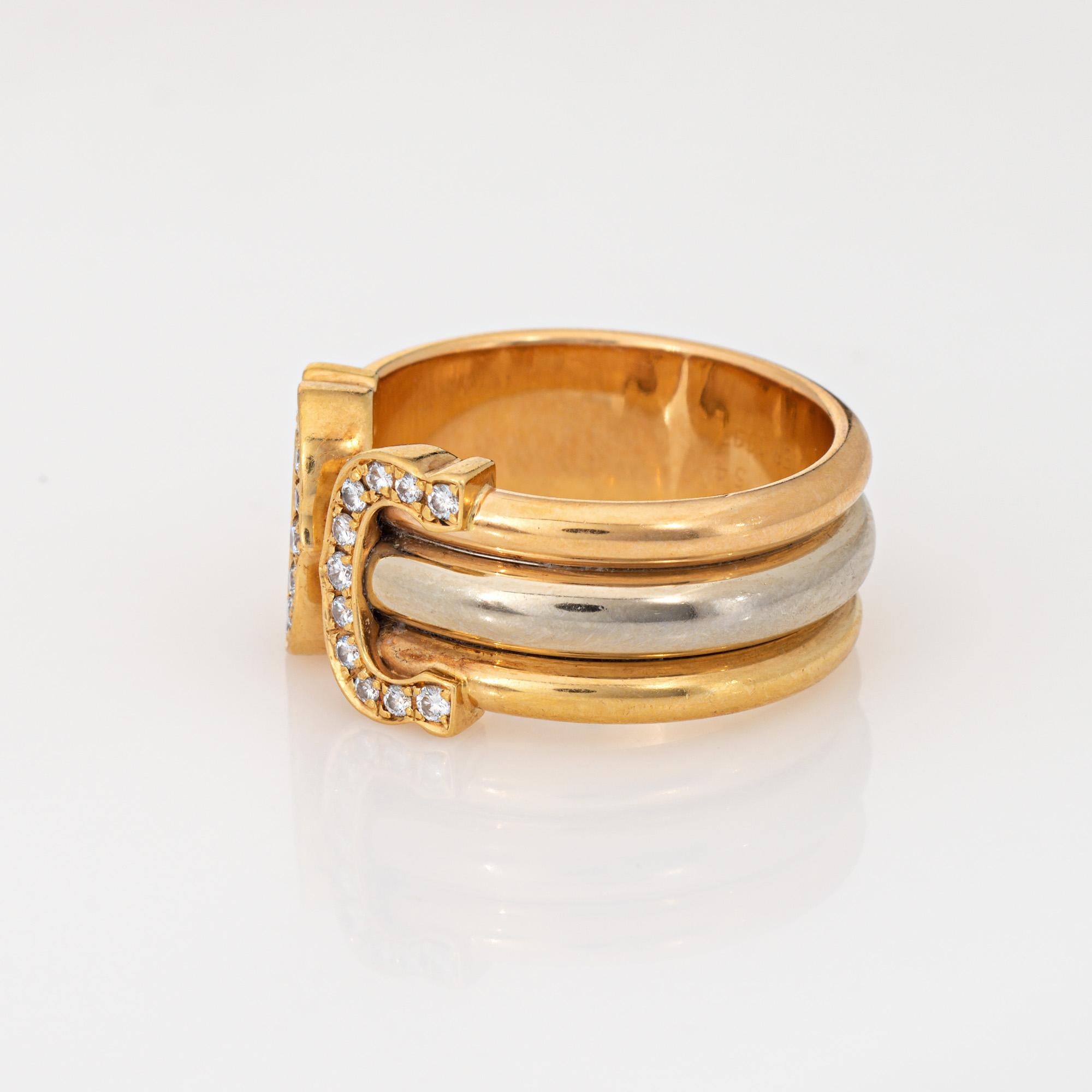 Taglio rotondo 1997 C.C. di Cartier Anello di diamanti 54 Sz 6.75 Fascia d'oro 18k Firmato Gioielli in vendita