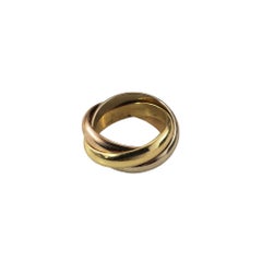 1997 Cartier 18K Tricolor Gold Trinity Ring Size 4.5 with Box #18143