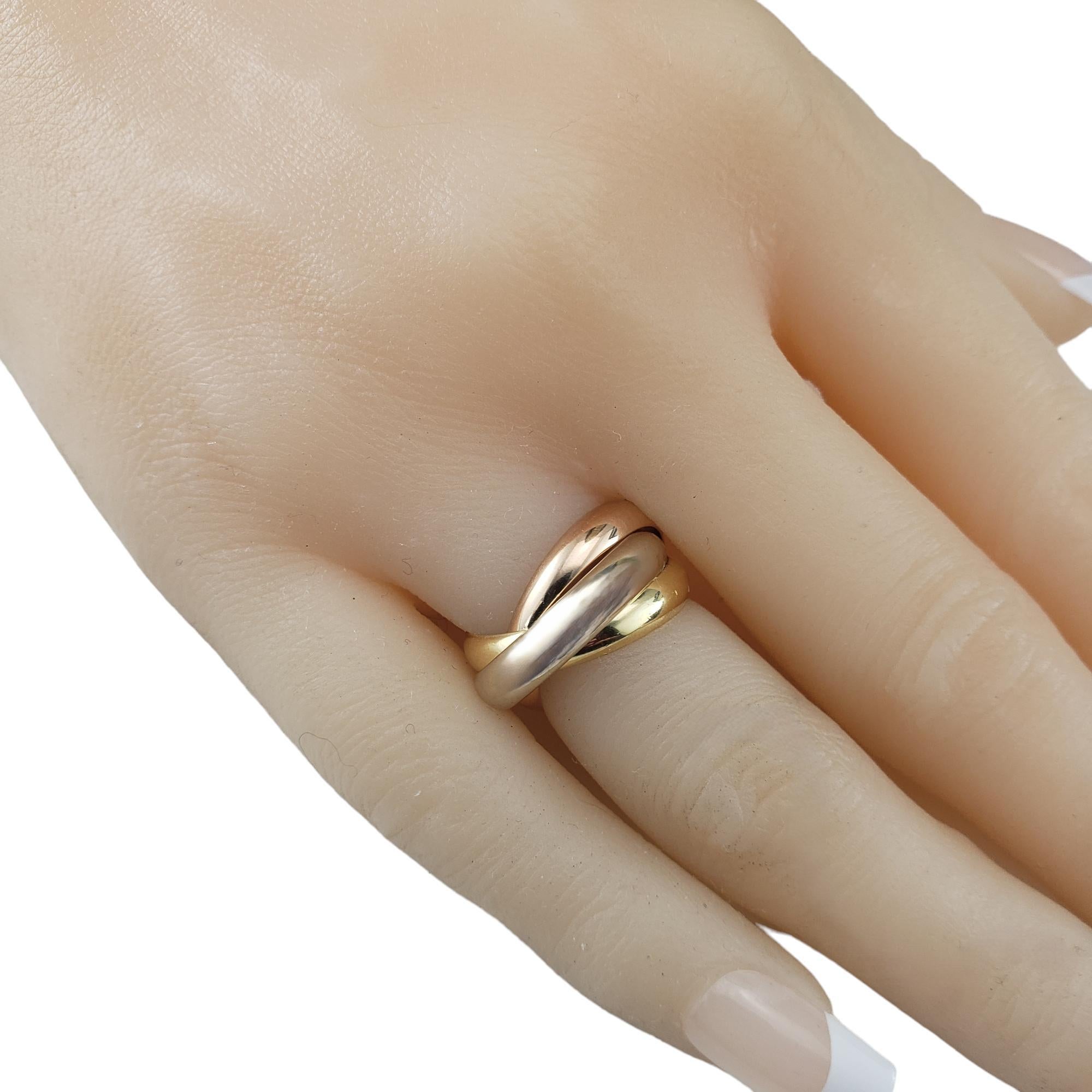 1997 Cartier 18K Tricolor Gold Trinity Ring Size 4.5 with Box #18143 For Sale 3