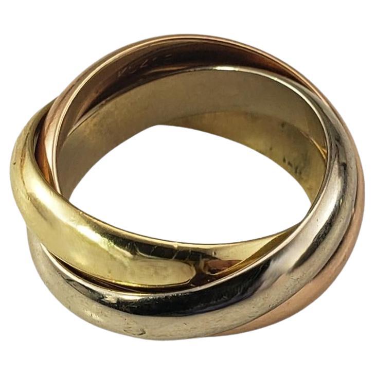 1997 Cartier 18K Tricolor Gold Trinity-Ring Größe 4,5 mit Box #18143, Trinity