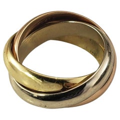 1997 Cartier 18K Tricolor Gold Trinity Ring Size 4.5 with Box #18143