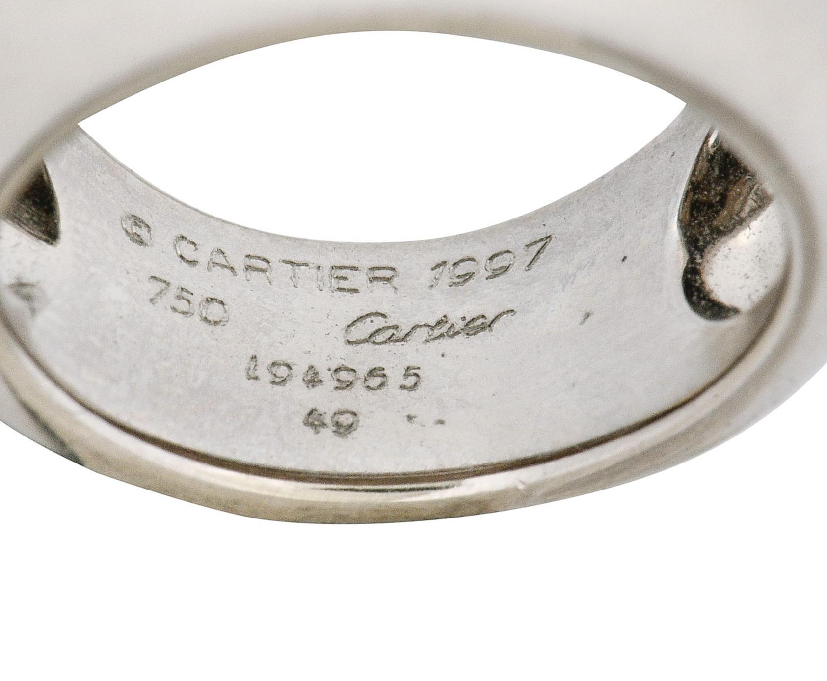 1997 Cartier Vintage 18 Karat White Gold Nouvelle Band Ring 2