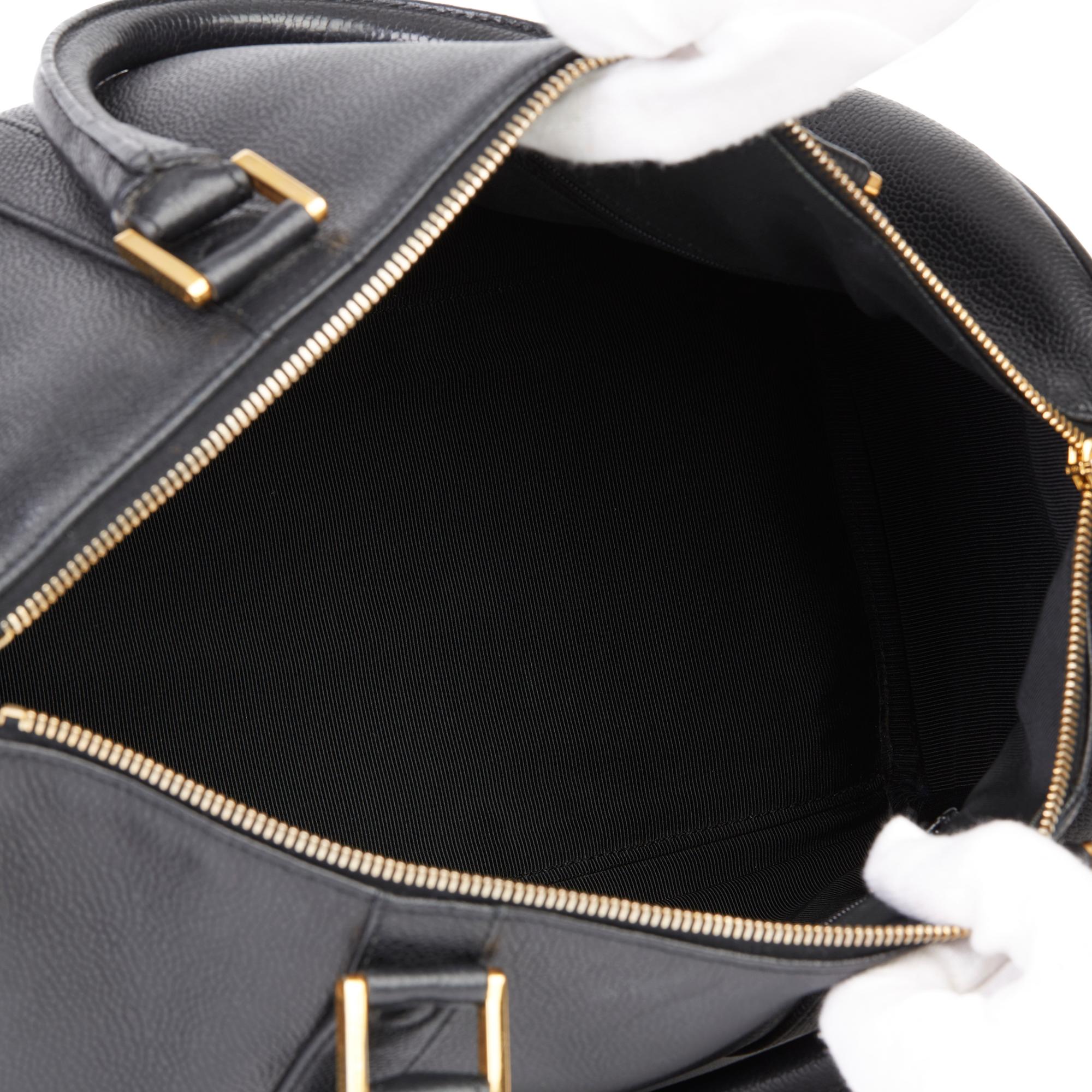 1997 Chanel Schwarzer Kaviar Leder Vintage Boston 35 7