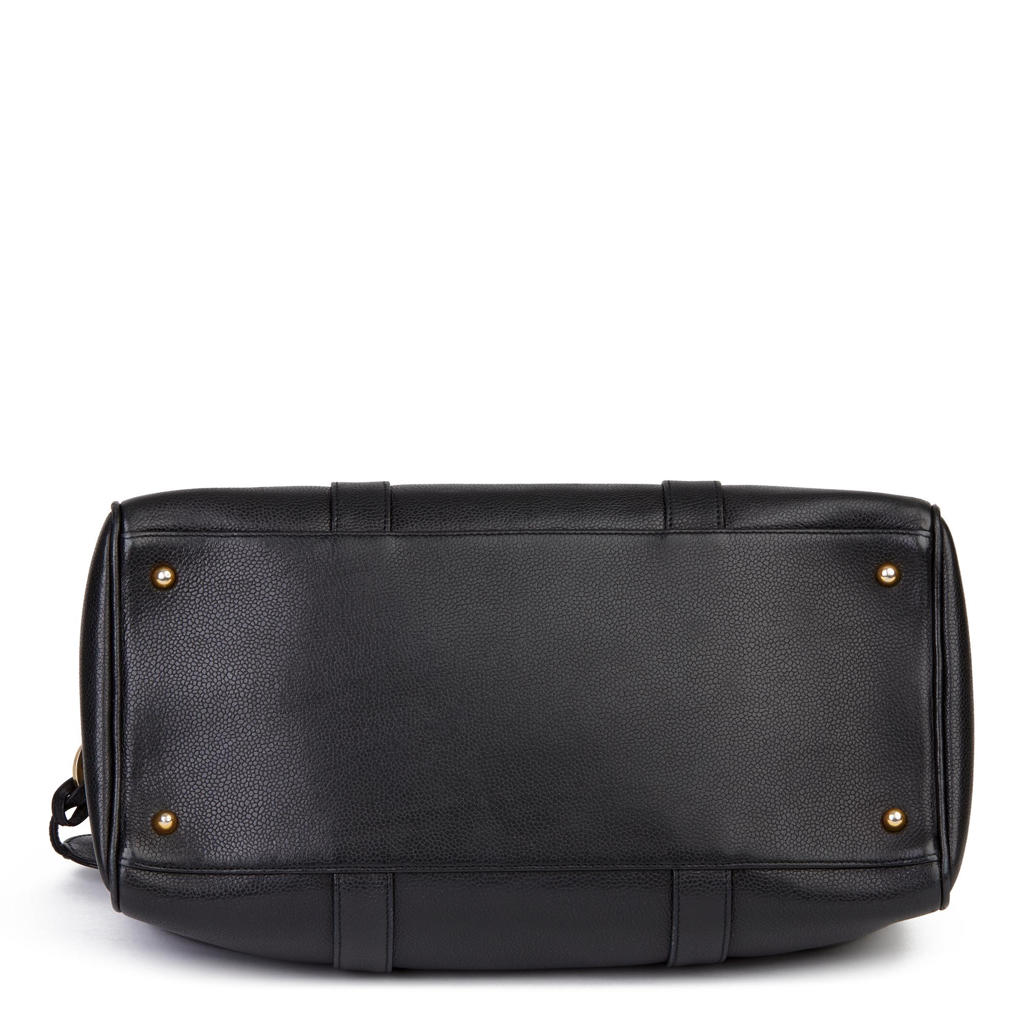 1997 Chanel Schwarzer Kaviar Leder Vintage Boston 35 2