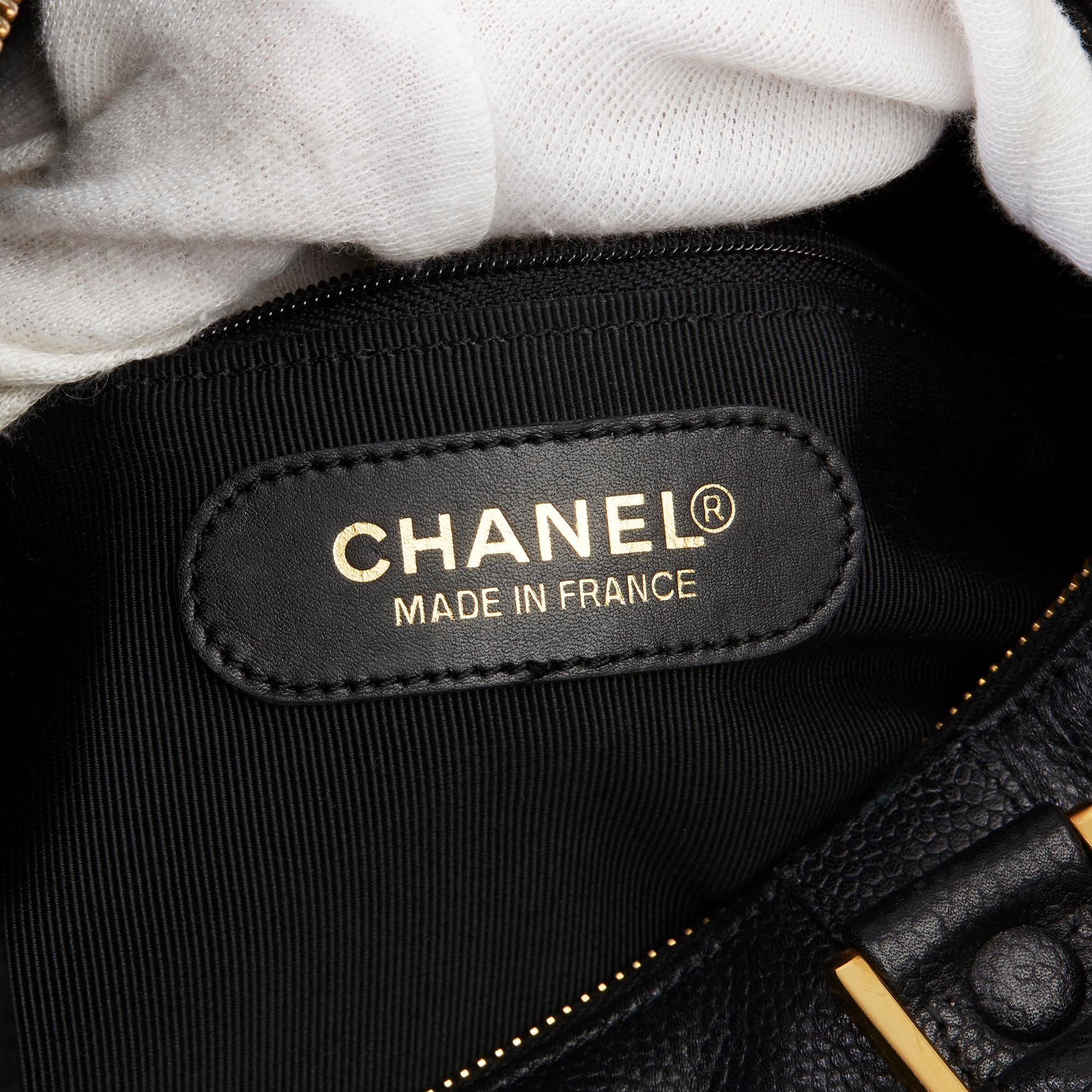 1997 Chanel Schwarzer Kaviar Leder Vintage Boston 35 5
