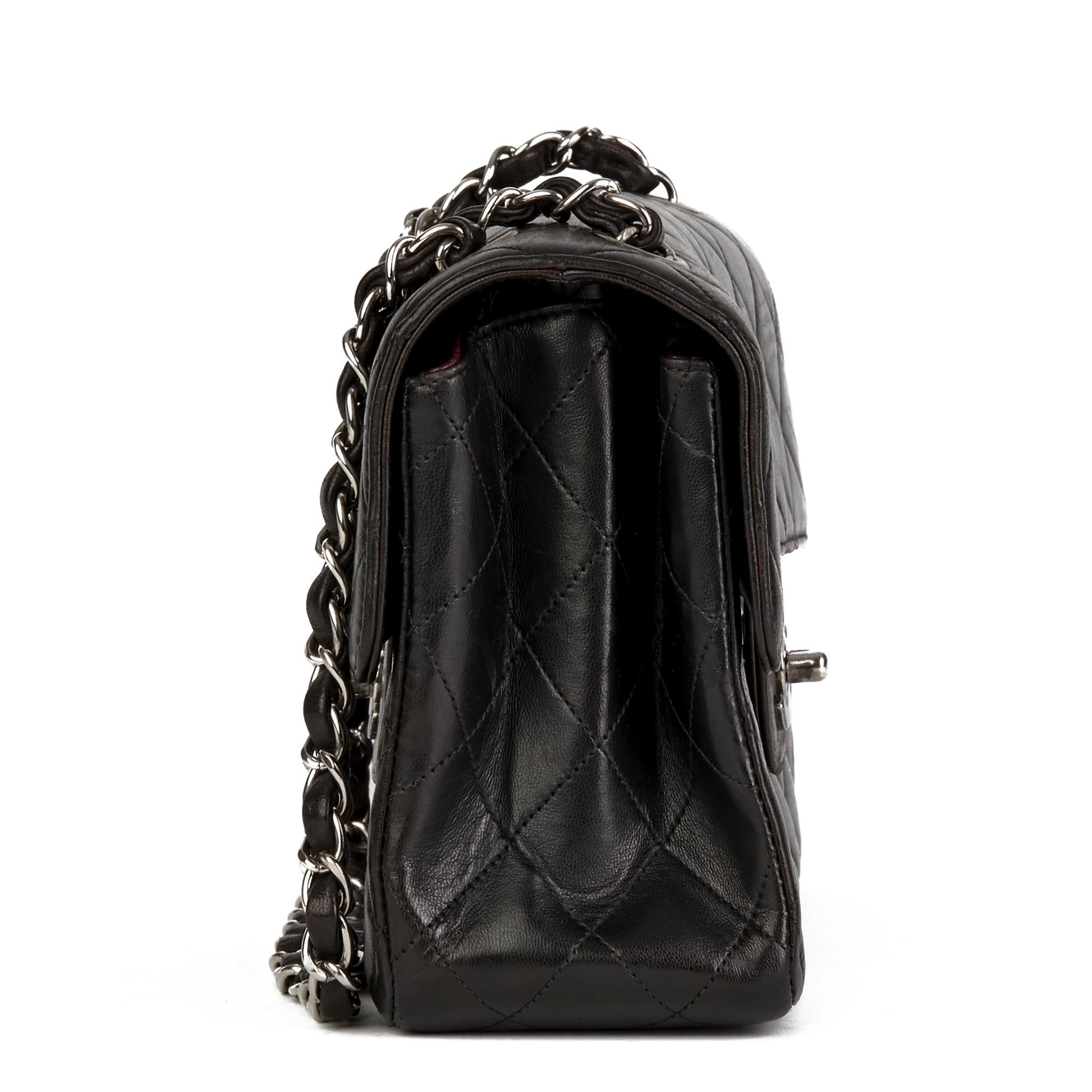 Women's 1997 Chanel Black Lambskin Vintage Double Sided Classic Flap Bag