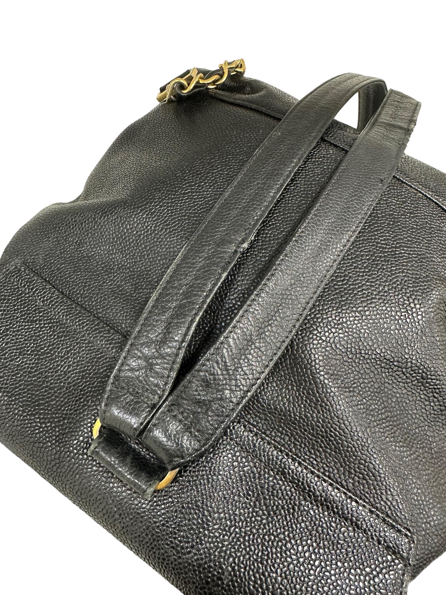 1997 Chanel Black Leather Vintage Backpack  10