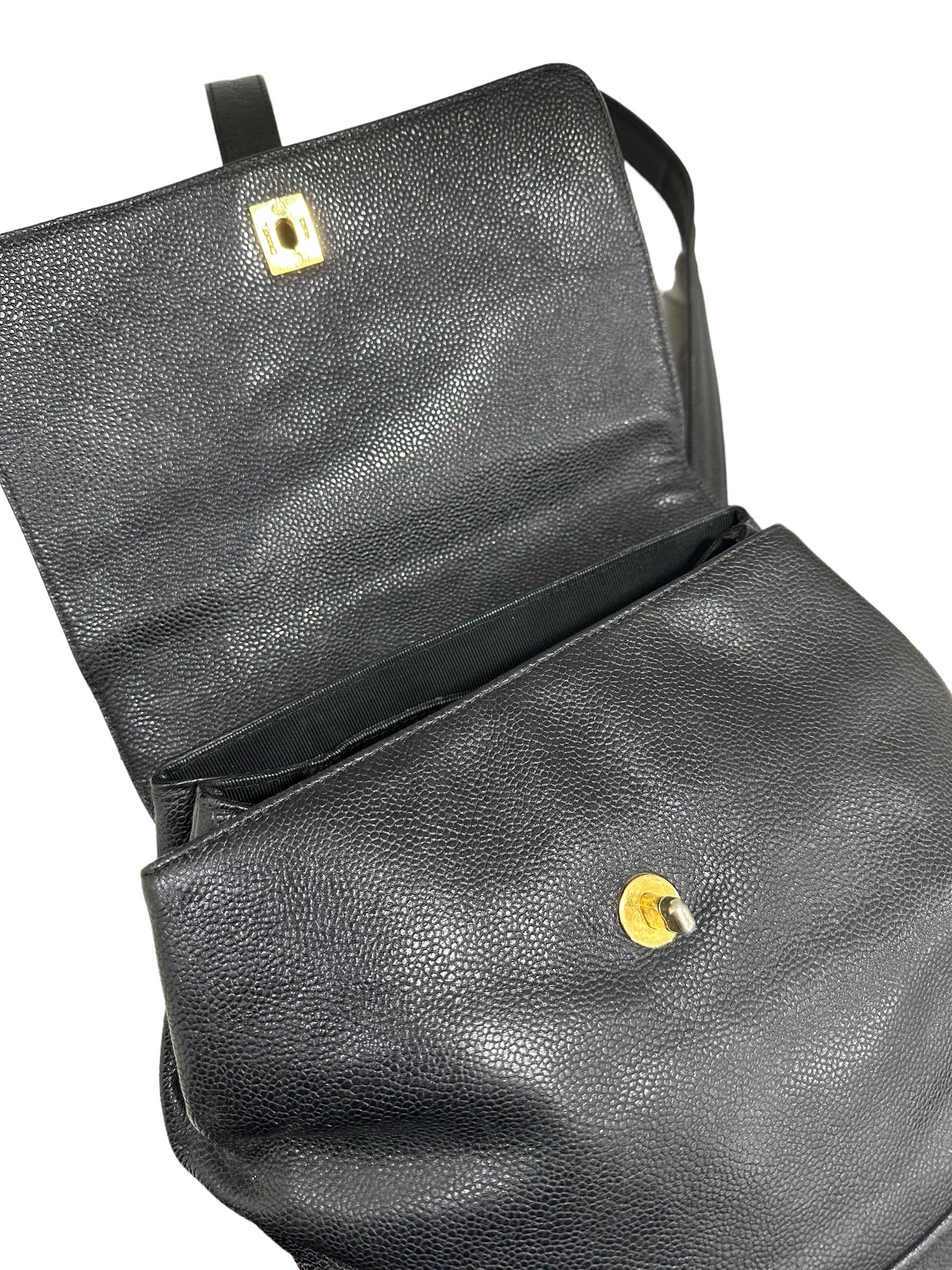 1997 Chanel Black Leather Vintage Backpack  11