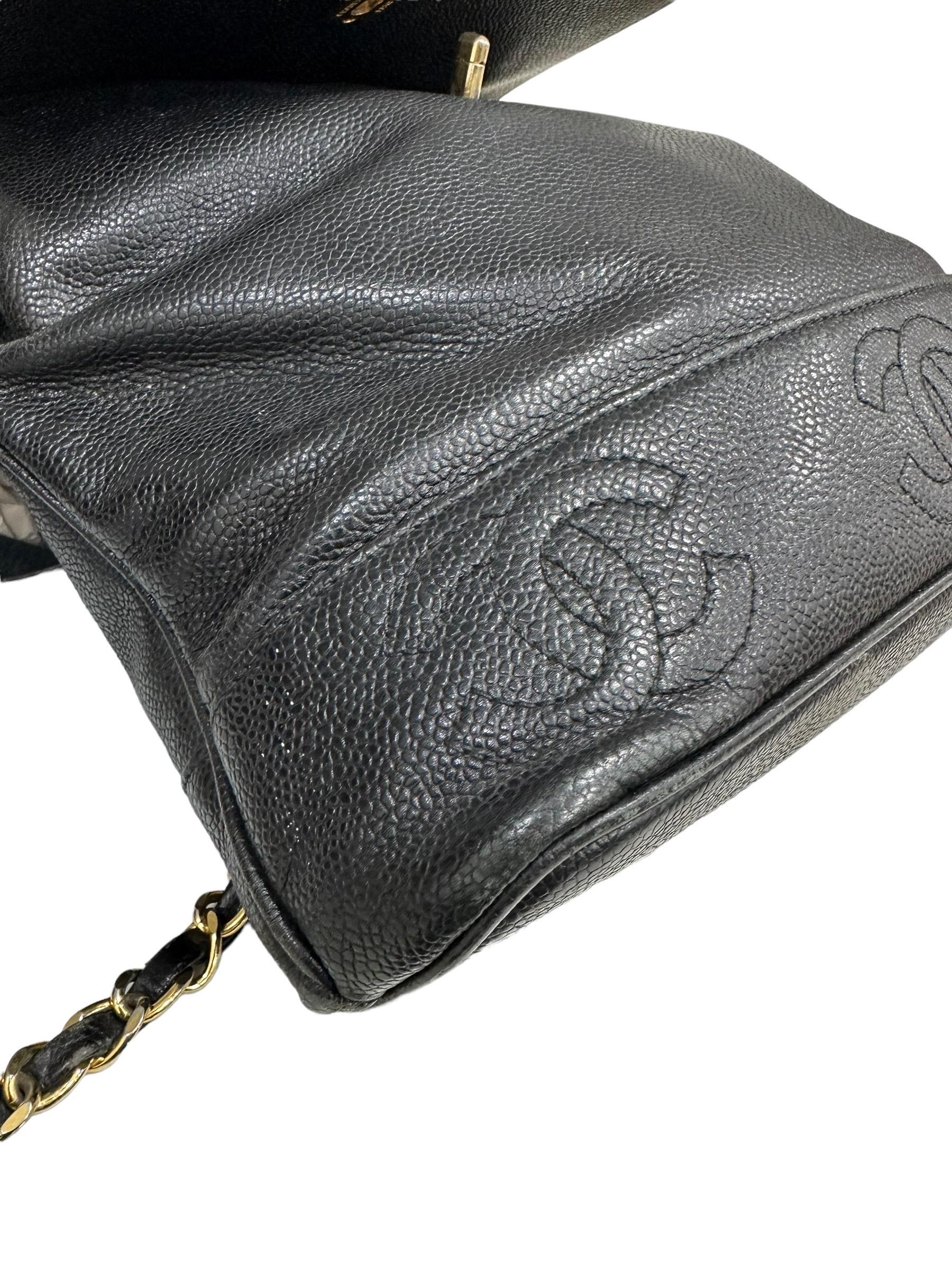 1997 Chanel Black Leather Vintage Backpack  12