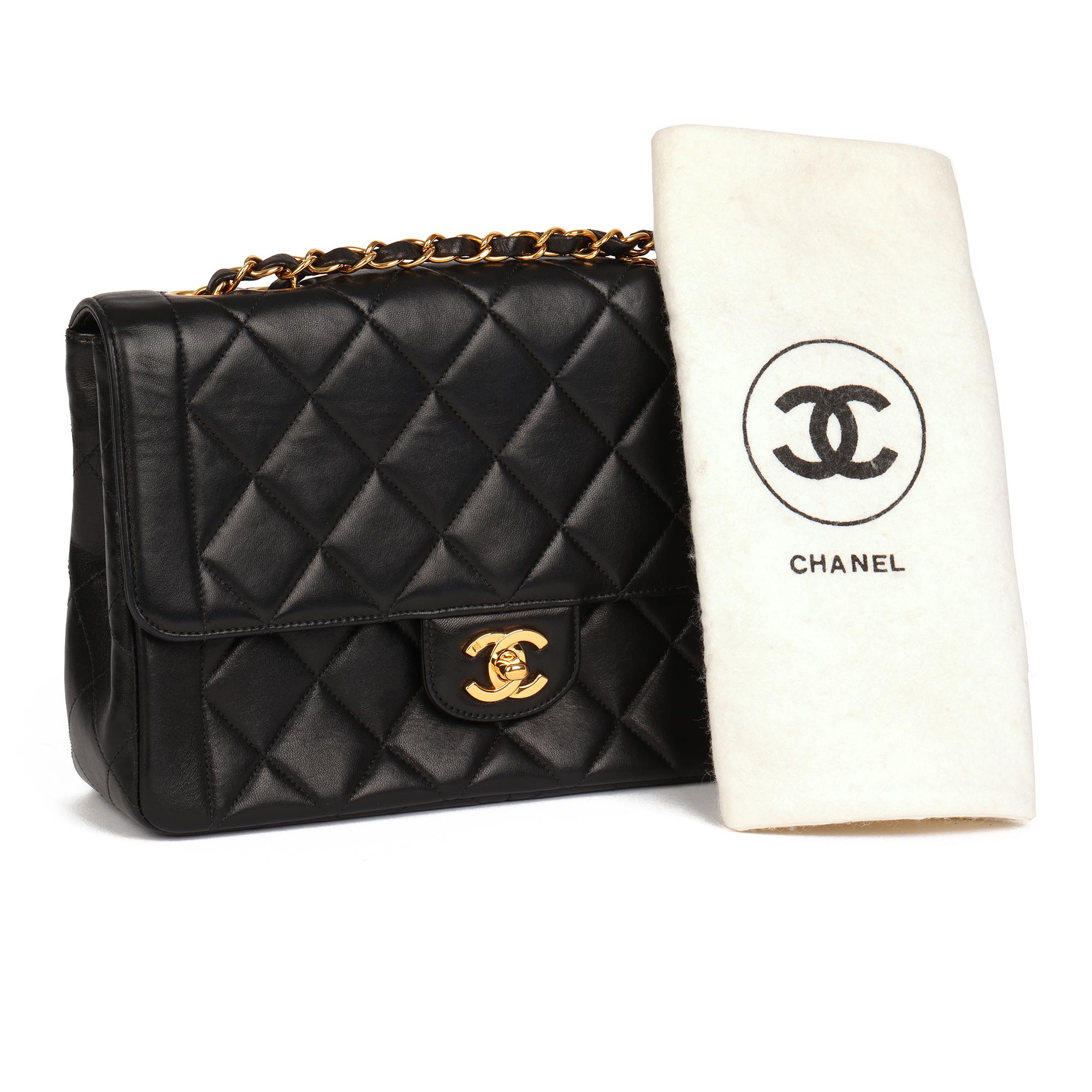1997 Chanel Black Quilted Lambskin Vintage Classic Single Flap Bag  7