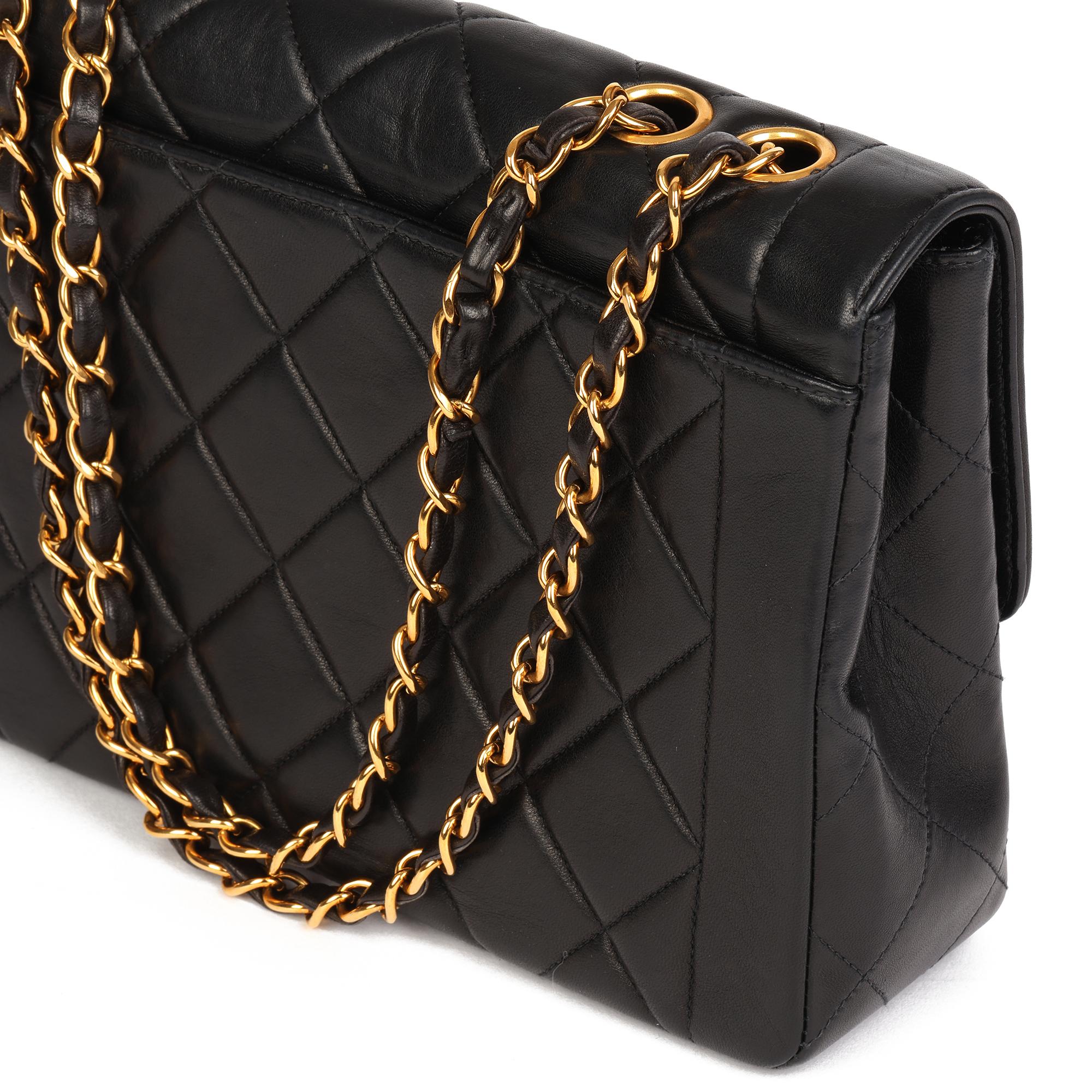 1997 Chanel Black Quilted Lambskin Vintage Classic Single Flap Bag  4