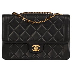 1997 Chanel Black Quilted Lambskin Vintage Classic Single Flap Bag 
