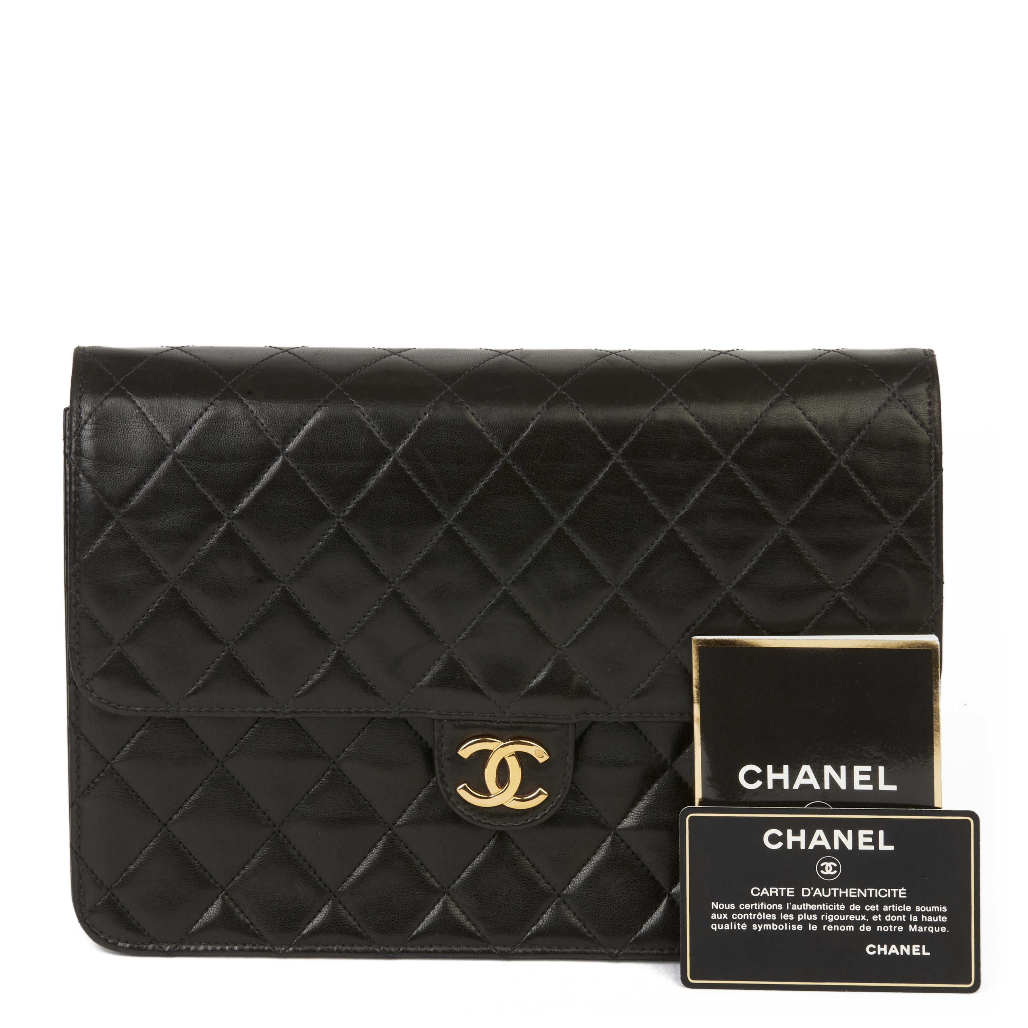 1997 Chanel Black Quilted Lambskin Vintage Medium Classic Single Flap Bag  8