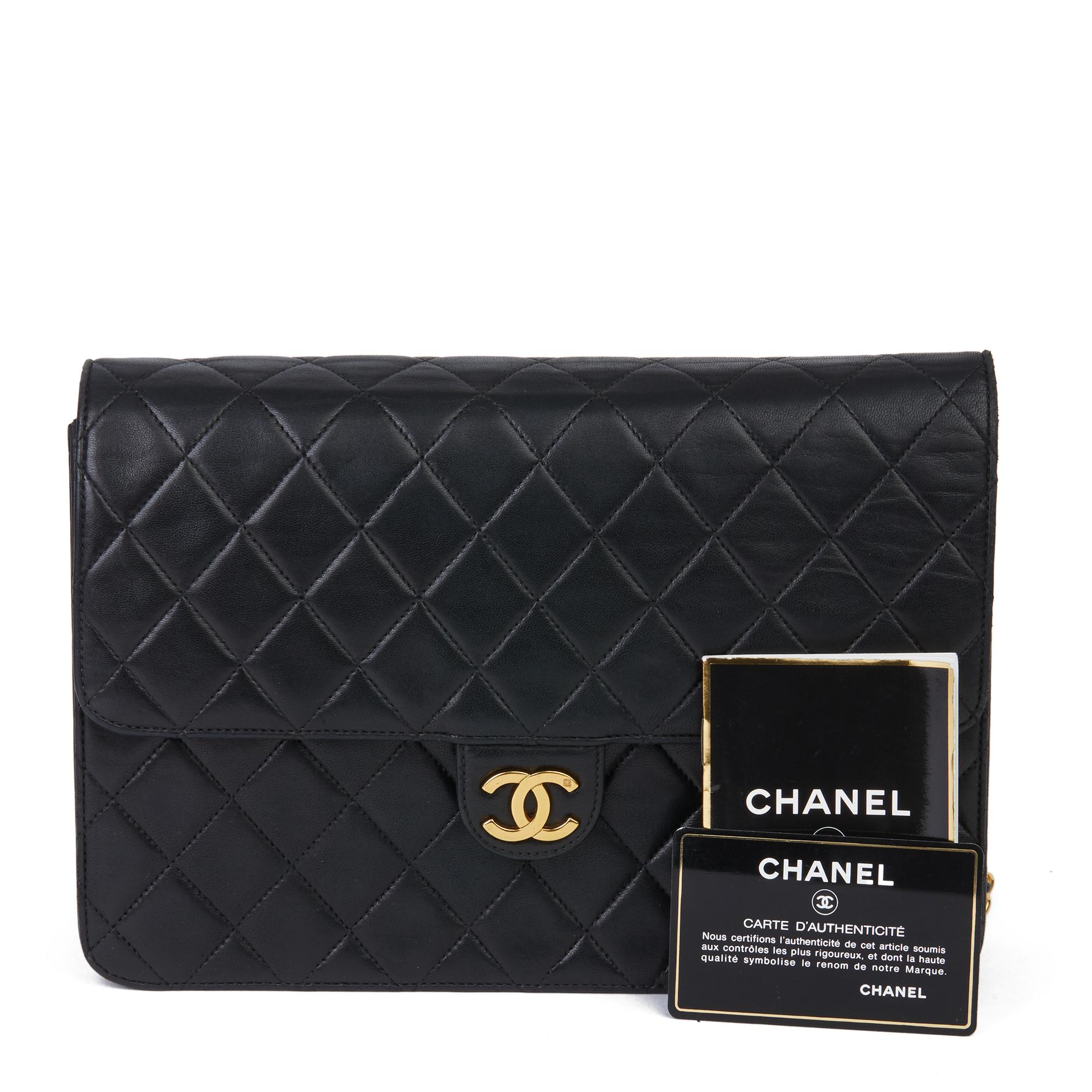 1997 Chanel Black Quilted Lambskin Vintage Medium Classic Single Flap Bag  6