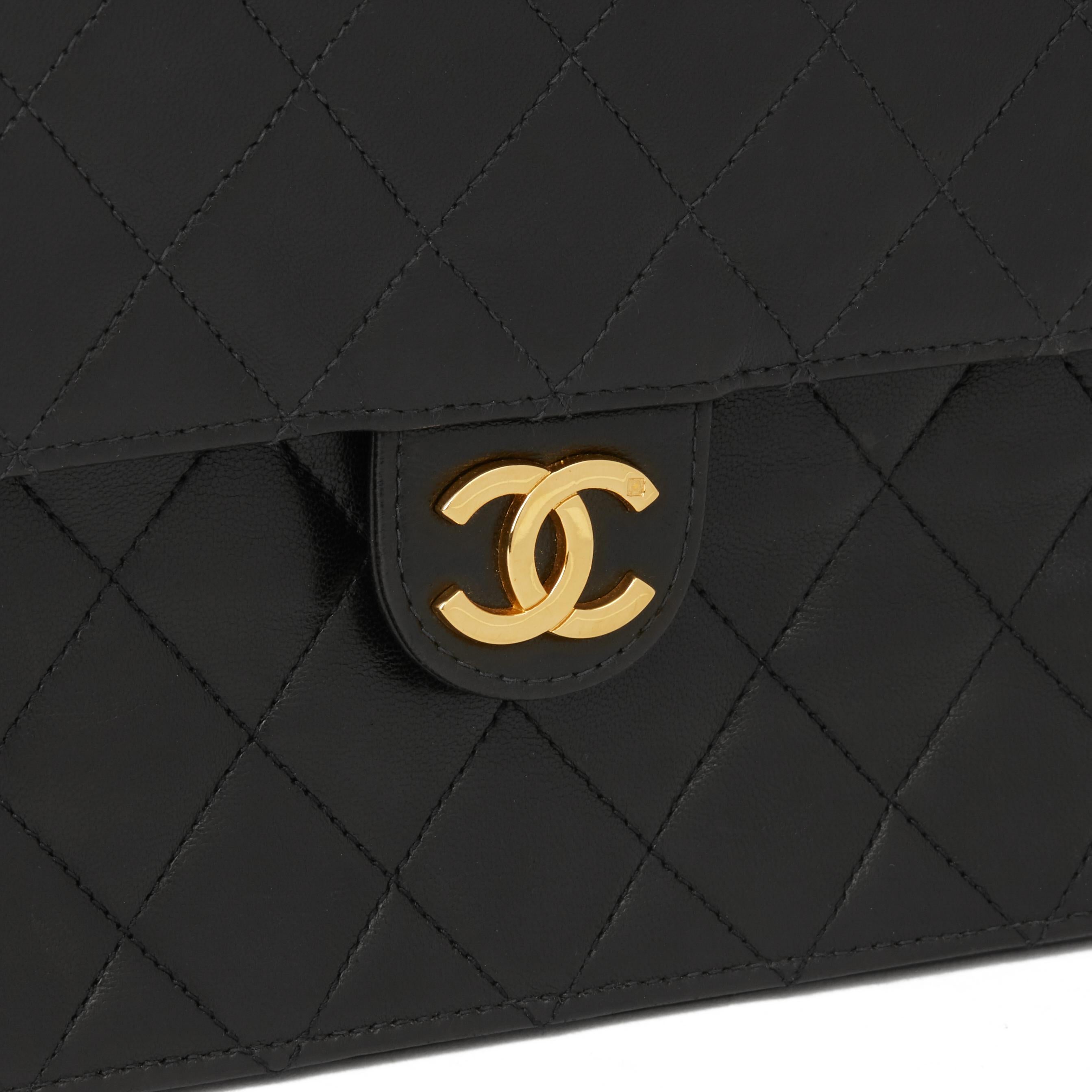 1997 Chanel Black Quilted Lambskin Vintage Medium Classic Single Flap Bag  3