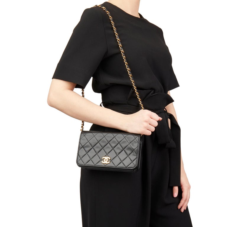 1997 Chanel Black Quilted Lambskin Vintage Mini Flap Bag at 1stDibs