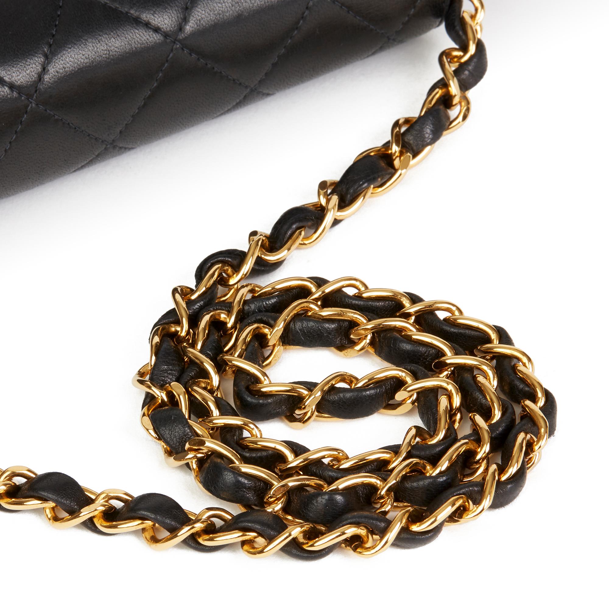 1997 Chanel Black Quilted Lambskin Vintage Mini Flap Bag In Excellent Condition In Bishop's Stortford, Hertfordshire