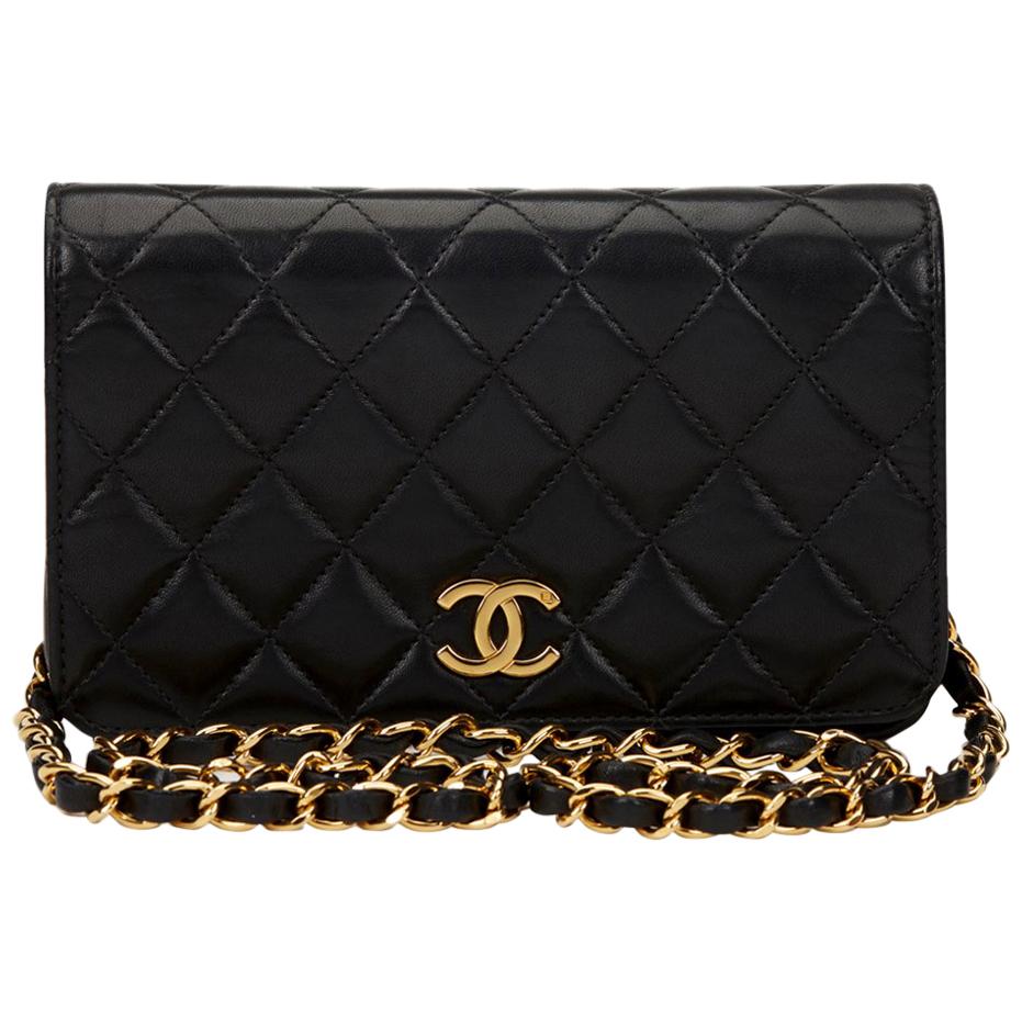 1997 Chanel Black Quilted Lambskin Vintage Mini Flap Bag