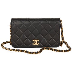 1997 Chanel Black Quilted Lambskin Vintage Mini Flap Bag