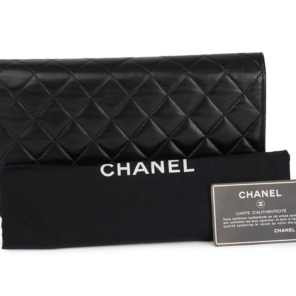 1997 Chanel Black Quilted Lambskin Vintage Small Classic Singe Full Flap Bag  4