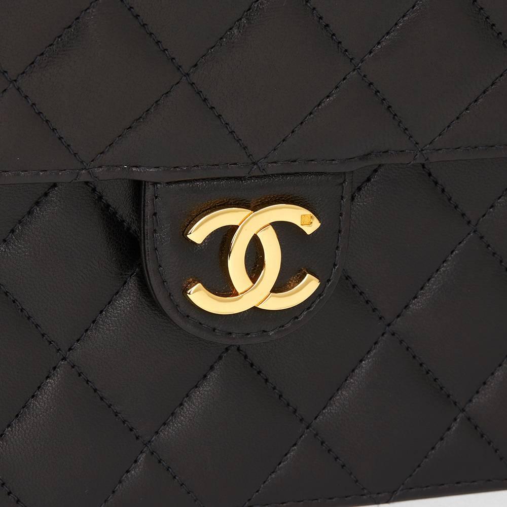 Women's 1997 Chanel Black Quilted Lambskin Vintage Small Classic Single Flap Bag 