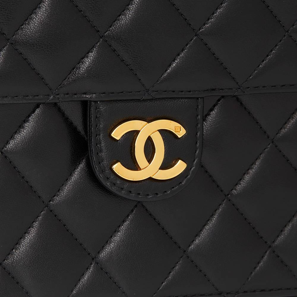 Women's 1997 Chanel Black Quilted Lambskin Vintage Small Classic Single Flap Bag 