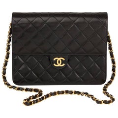 1997 Chanel Black Quilted Lambskin Vintage Small Classic Single Flap Bag