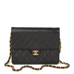 1997 Chanel Black Quilted Lambskin Vintage Small Classic Single Flap Bag