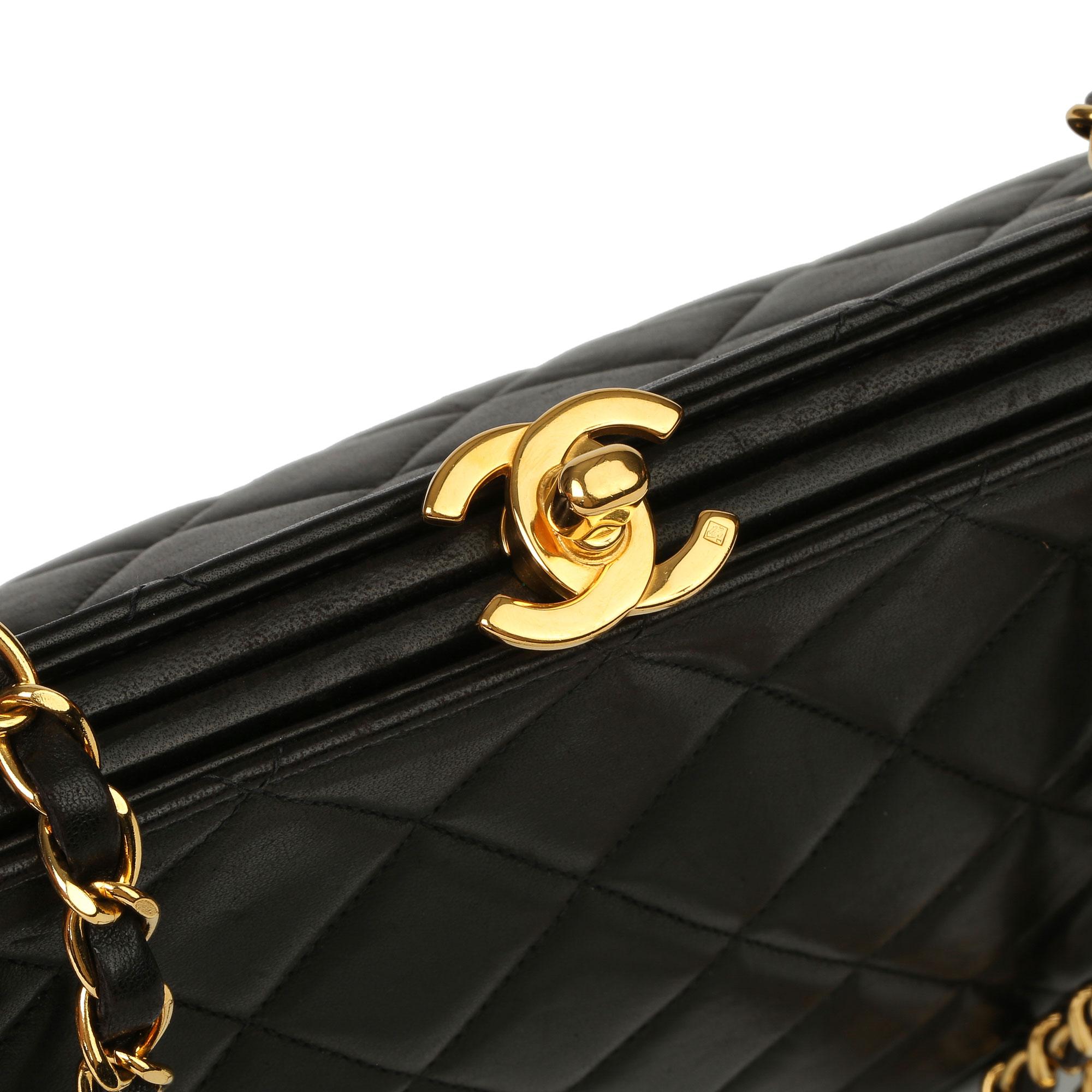 1997 Chanel Black Quilted Lambskin Vintage Timeless Frame Bag  8