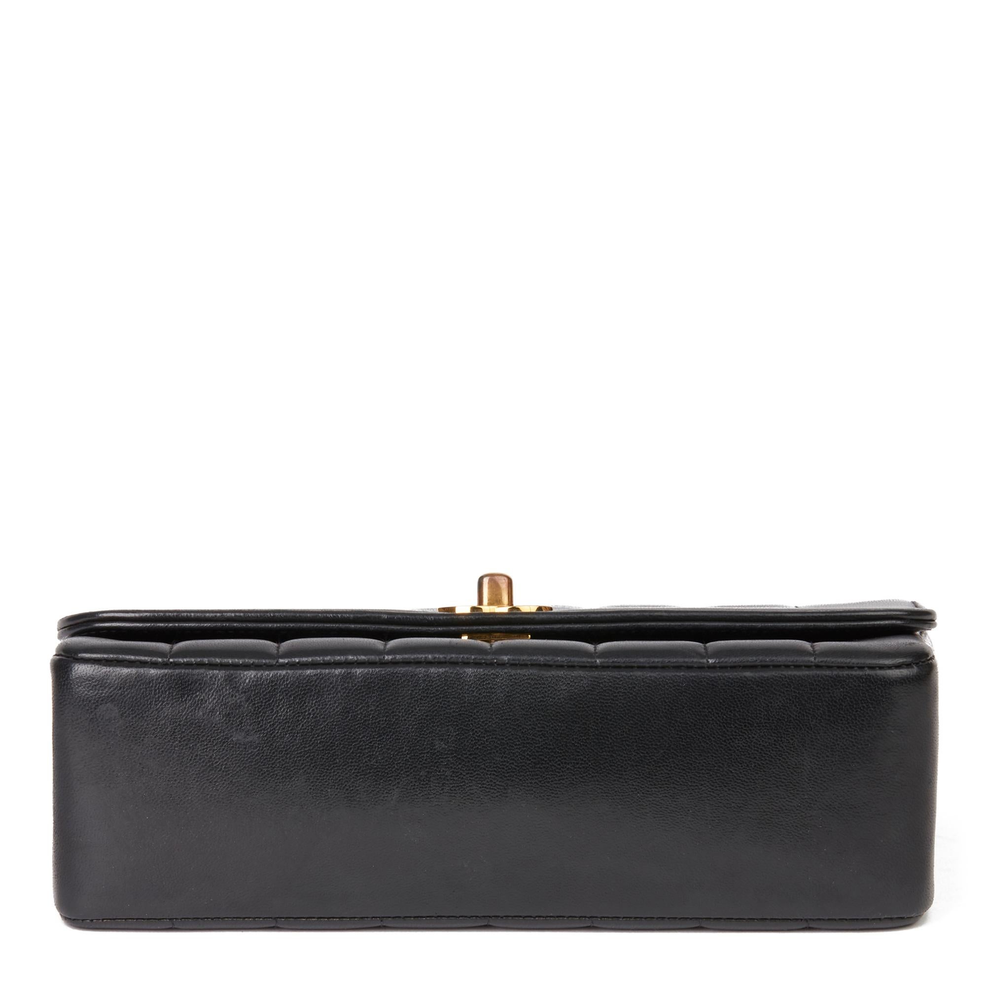 1997 Chanel Black Vertical Quilted Lambskin Vintage Classic Single Flap Bag 2