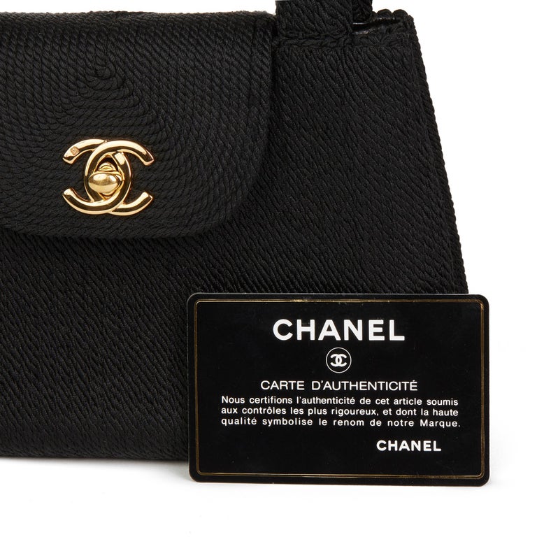 1997 Chanel Black Woven Silk Rope Vintage Mini Classic Kelly